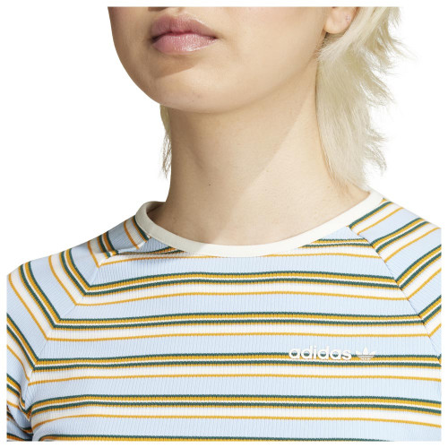 Adidas Γυναικεία κοντομάνικη μπλούζα '80s Rib Stripe Baby Tee
